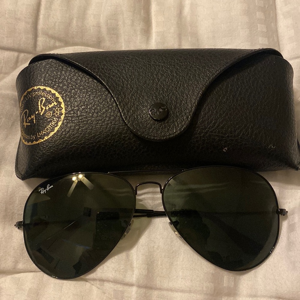 RAY BAN aviator all black metal large